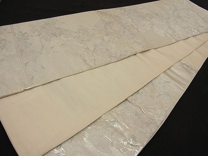 平和屋着物■西陣 六通柄袋帯 唐織 歌まくら 銀糸 逸品 n-ne1197