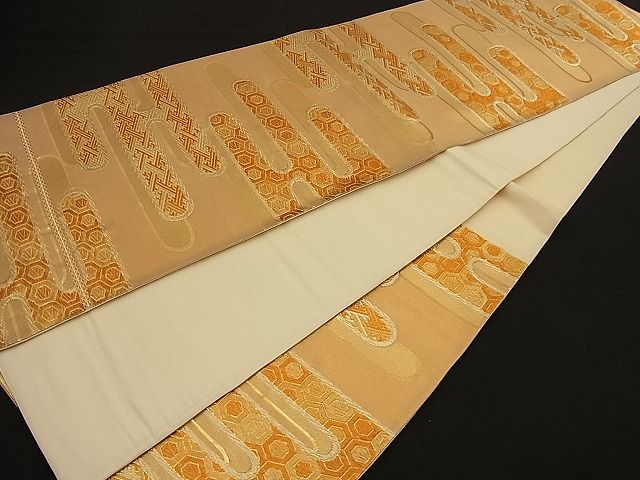 平和屋着物■六通柄袋帯 エ霞吉祥文 金糸 逸品 n-ne1202