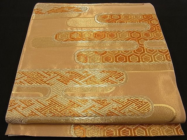 平和屋着物■六通柄袋帯 エ霞吉祥文 金糸 逸品 n-ne1202