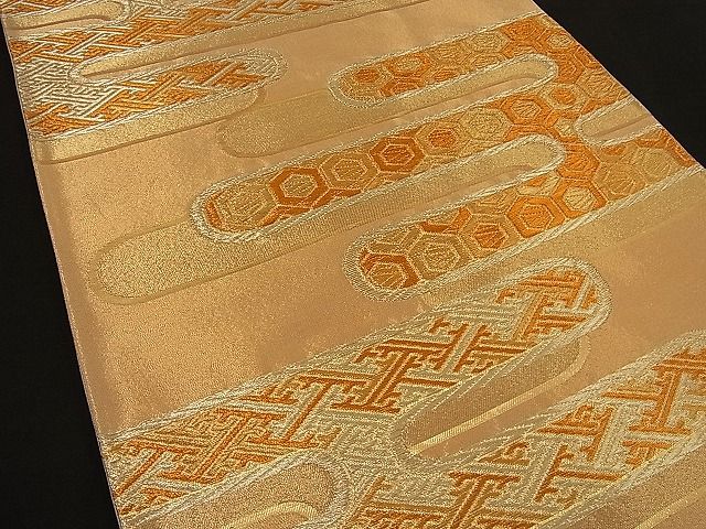 平和屋着物■六通柄袋帯 エ霞吉祥文 金糸 逸品 n-ne1202