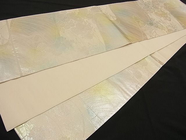 平和屋着物■六通柄袋帯 流水秋草文 金銀糸 逸品 n-ne1429