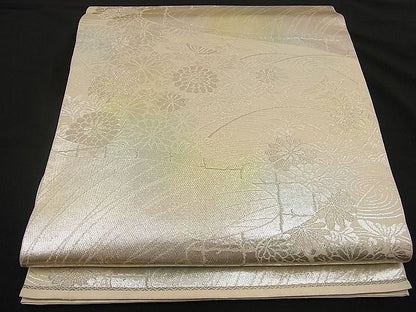 平和屋着物■六通柄袋帯 流水秋草文 金銀糸 逸品 n-ne1429