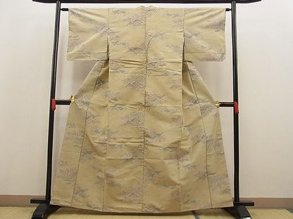 平和屋着物■上質なお召 遠山樹林文 逸品 n-ne1492