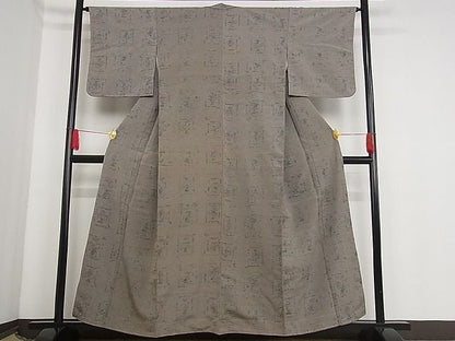 平和屋着物■お召 陶器文 着丈157.5cm 裄丈64cm 正絹 逸品 B-np3033