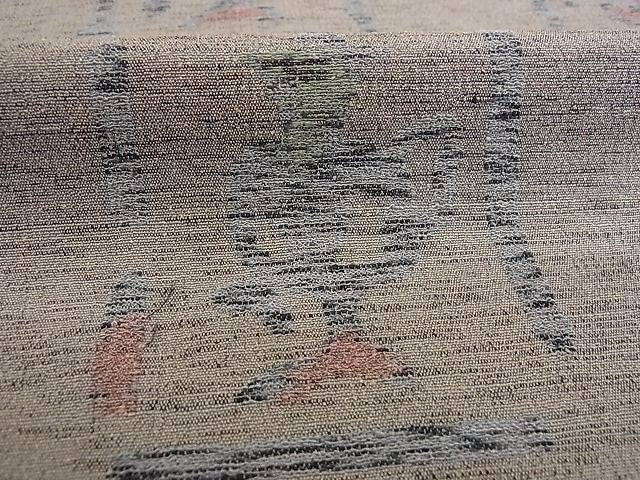 平和屋着物■お召 陶器文 着丈157.5cm 裄丈64cm 正絹 逸品 B-np3033