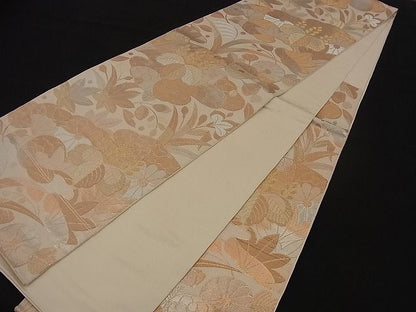 平和屋着物■六通柄 本袋帯 雲取り吉祥花文 金銀糸 逸品 n-nr0082