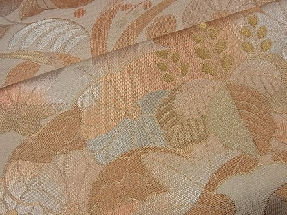 平和屋着物■六通柄 本袋帯 雲取り吉祥花文 金銀糸 逸品 n-nr0082