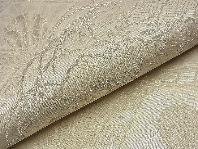 平和屋着物■六通柄袋帯 花鳥文 銀糸 逸品 n-nr0111