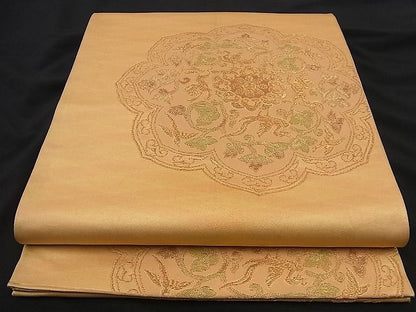 平和屋着物■六通柄袋帯 正倉院動物花文 金糸 逸品 n-nr0115