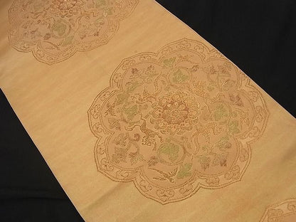 平和屋着物■六通柄袋帯 正倉院動物花文 金糸 逸品 n-nr0115