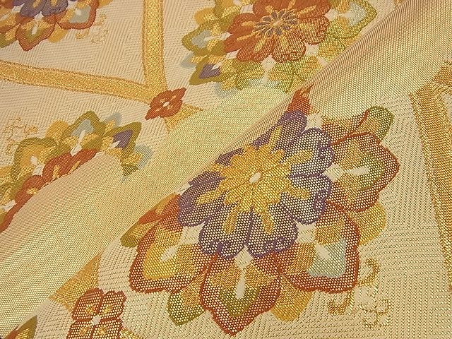 平和屋着物■佐賀錦 六通柄袋帯 雲取り立涌花文 金糸 逸品 n-nr0132