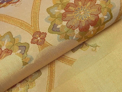 平和屋着物■佐賀錦 六通柄袋帯 雲取り立涌花文 金糸 逸品 n-nr0132