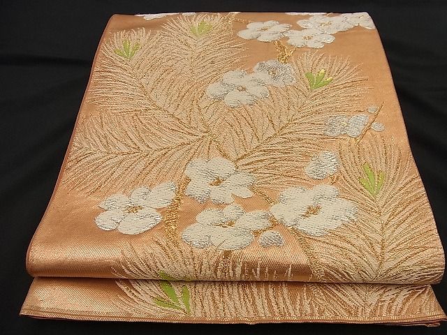 平和屋着物■六通柄袋帯 唐織 松梅文 金銀糸 逸品 n-nr0135