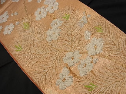 平和屋着物■六通柄袋帯 唐織 松梅文 金銀糸 逸品 n-nr0135