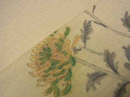 平和屋着物■両面六通柄袋帯 霞吉祥花鳥文 金銀糸 裏面：作家物 逸品 n-nr0148