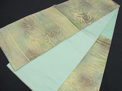 平和屋着物■六通柄袋帯 孔雀花唐草文 金糸 逸品 n-nr0172