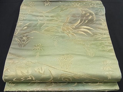 平和屋着物■六通柄袋帯 孔雀花唐草文 金糸 逸品 n-nr0172