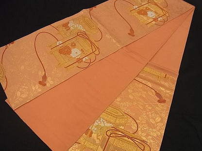 平和屋着物■六通柄袋帯 唐織 貝桶桐菊文 金糸 やまとオリジナル 逸品 n-nr0175