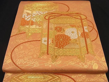 平和屋着物■六通柄袋帯 唐織 貝桶桐菊文 金糸 やまとオリジナル 逸品 n-nr0175