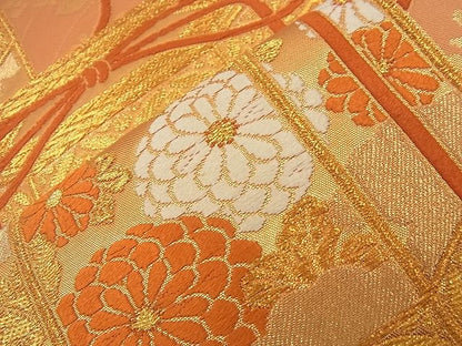 平和屋着物■六通柄袋帯 唐織 貝桶桐菊文 金糸 やまとオリジナル 逸品 n-nr0175