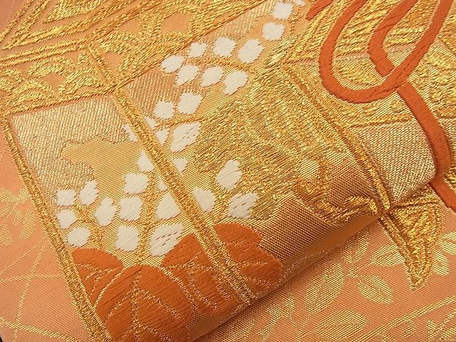 平和屋着物■六通柄袋帯 唐織 貝桶桐菊文 金糸 やまとオリジナル 逸品 n-nr0175