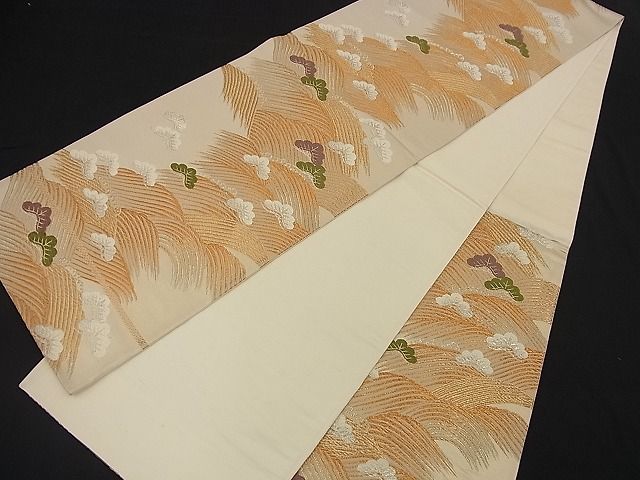 平和屋着物■六通柄袋帯 唐織 立波松文 金銀糸 逸品 n-nr0176