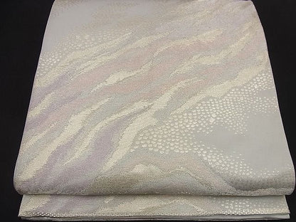平和屋着物■六通柄袋帯 霞文 銀糸 逸品 n-nr0180