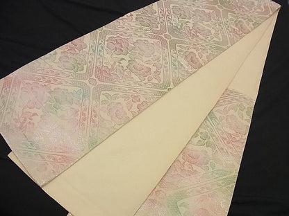 平和屋着物■六通柄袋帯 牡丹文 花菱苑特撰 金糸 逸品 n-nr0202