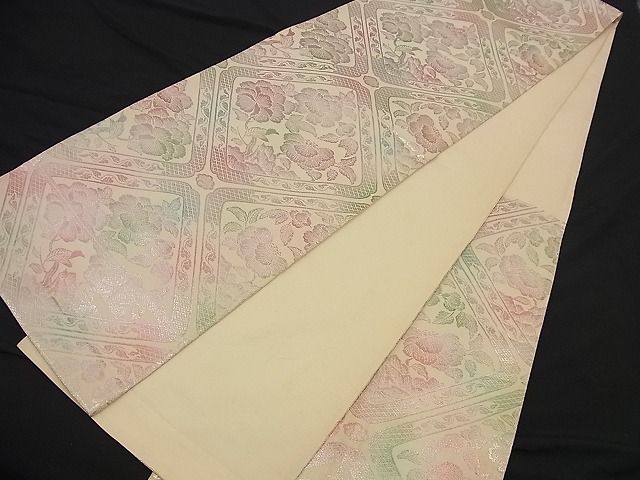 平和屋着物■六通柄袋帯 牡丹文 花菱苑特撰 金糸 逸品 n-nr0202