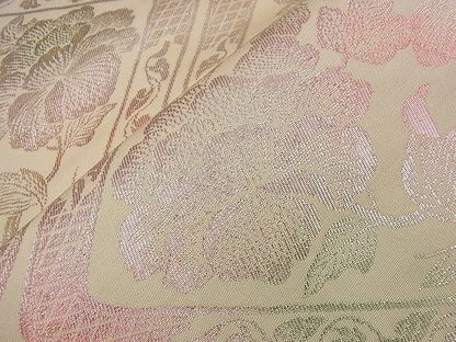 平和屋着物■六通柄袋帯 牡丹文 花菱苑特撰 金糸 逸品 n-nr0202