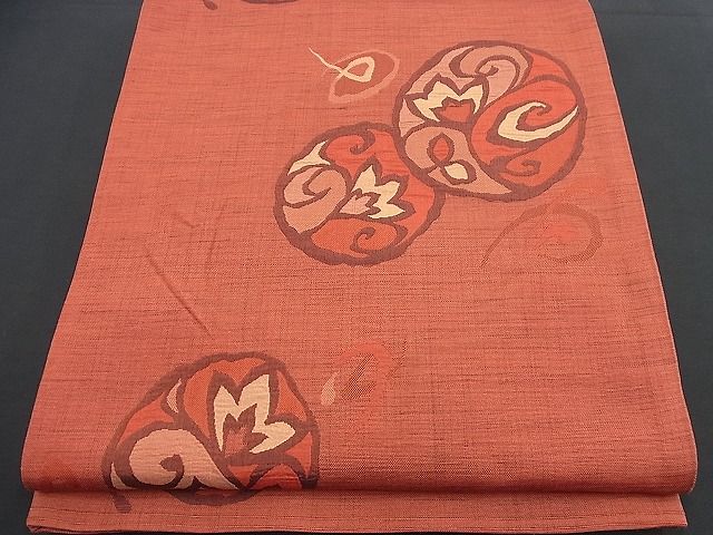 平和屋着物■六通柄袋帯 明日香 花唐草丸文 逸品 n-nr0236