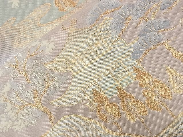 平和屋着物■六通柄袋帯 唐織 古都みやび 綿引箔 金銀糸 逸品 n-nr0247