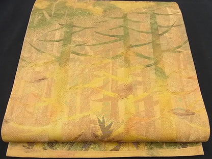 平和屋着物■六通柄袋帯 樹林文 金糸 逸品 n-nr0253