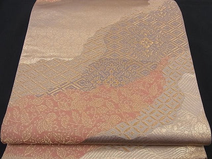 平和屋着物■六通柄袋帯 道長吉祥文 金糸 逸品 n-nr0259