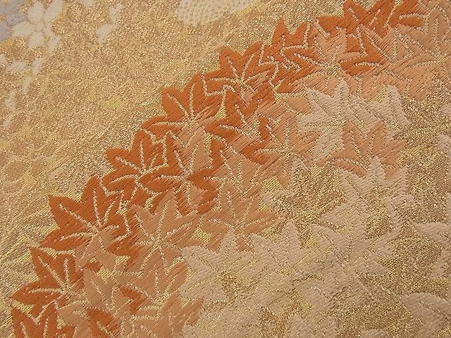 平和屋着物■六通柄袋帯 唐織 エ霞重山花文 金糸 逸品 n-nr0271