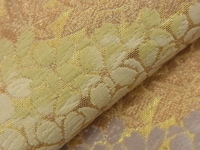 平和屋着物■六通柄袋帯 唐織 エ霞重山花文 金糸 逸品 n-nr0271