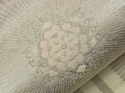平和屋着物■六通柄袋帯 唐織 琴錦 亀甲花文 銀糸 逸品 n-nr0274