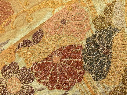 平和屋着物■六通柄袋帯 立波菊花文 金糸 逸品 n-nr0281