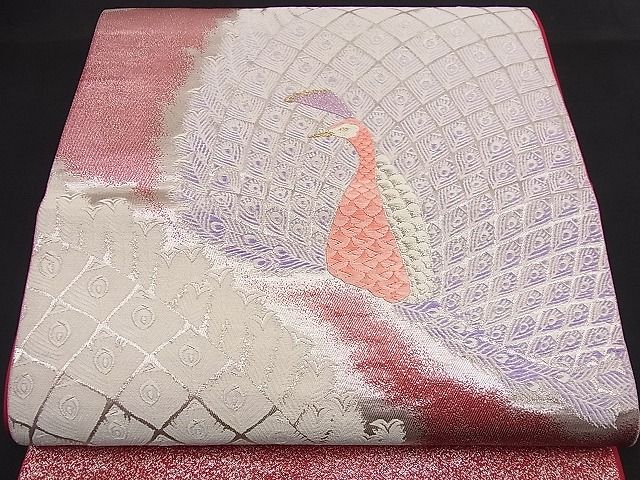 平和屋着物■西陣 六通柄袋帯 唐織 孔雀文 金銀糸 逸品 n-nr0288