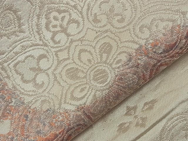平和屋着物■六通柄袋帯 道長花唐草文 銀糸 逸品 n-nr0290