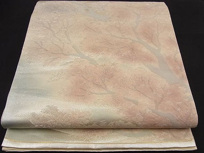 平和屋着物■六通柄袋帯 樹林文 銀糸 逸品 n-nr0291