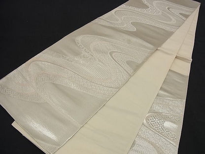 平和屋着物■西陣 六通柄袋帯 唐織 洛竹錦 吉祥流水文 銀糸 逸品 n-nr0313