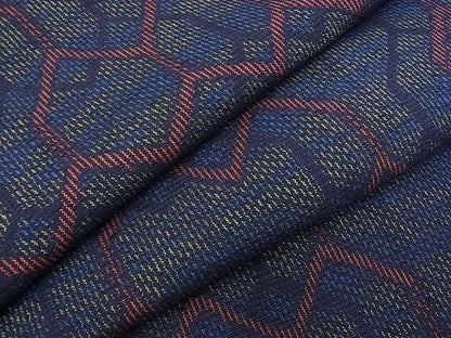 平和屋着物■上質な紬 変わり亀甲文 逸品 ob2071