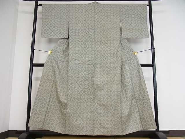 平和屋着物■上質な紬 花菱文 逸品 ob2375