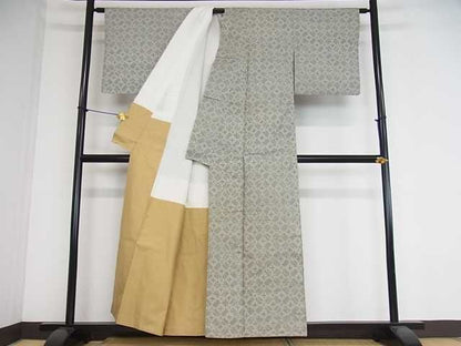 平和屋着物■上質な紬 花菱文 逸品 ob2375