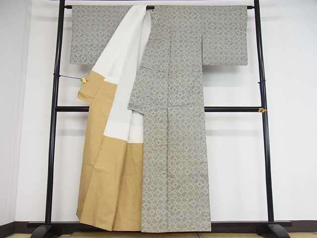 平和屋着物■上質な紬 花菱文 逸品 ob2375