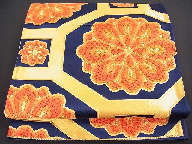 平和屋着物■六通柄袋帯 蜀江花文 金糸 逸品 ob2615