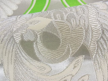平和屋着物■六通柄袋帯　立涌鳳凰桐文　銀糸　逸品　ob2629