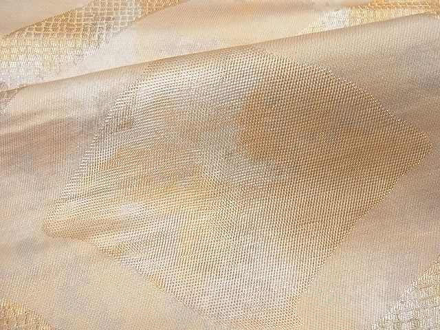 平和屋着物■六通柄袋帯 菱文 金糸 引箔 逸品 ob2639