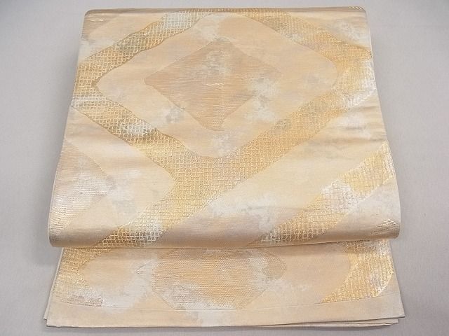 平和屋着物■六通柄袋帯 菱文 金糸 引箔 逸品 ob2639